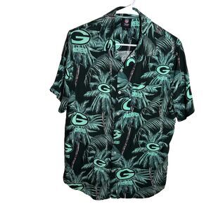 NFL Green Bay Packers Hawaiian Shirt Men's Small Green Button Down Short Sleeve